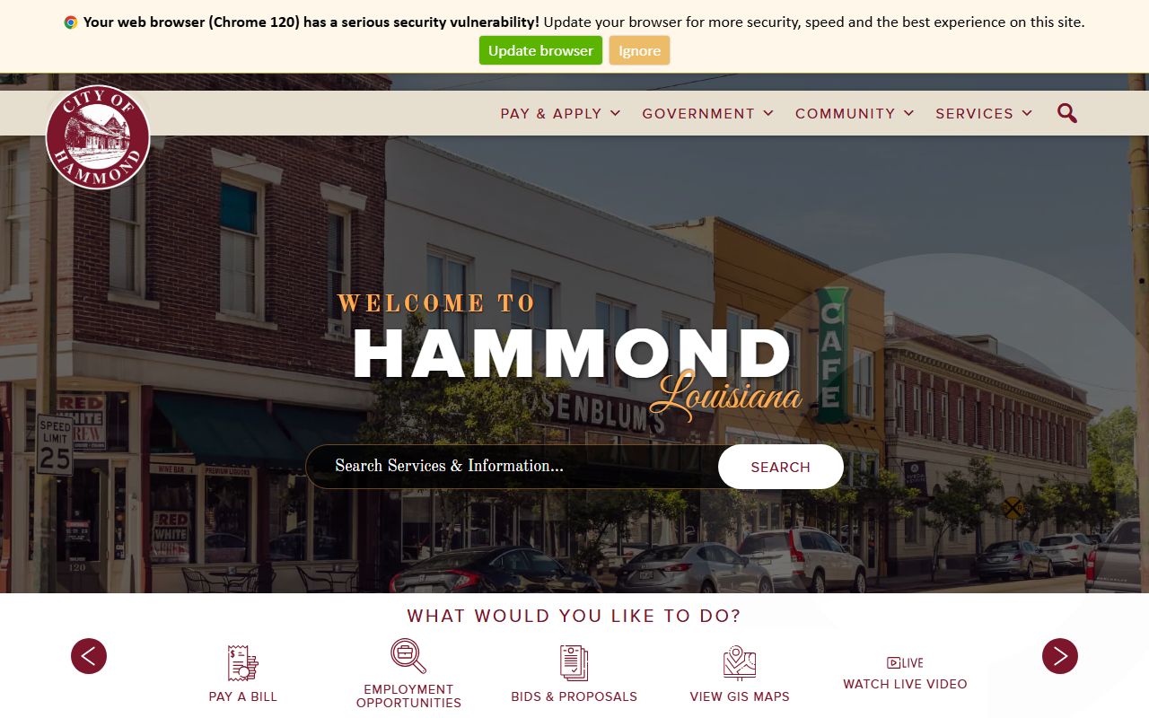 City of Hammond Louisiana official website
