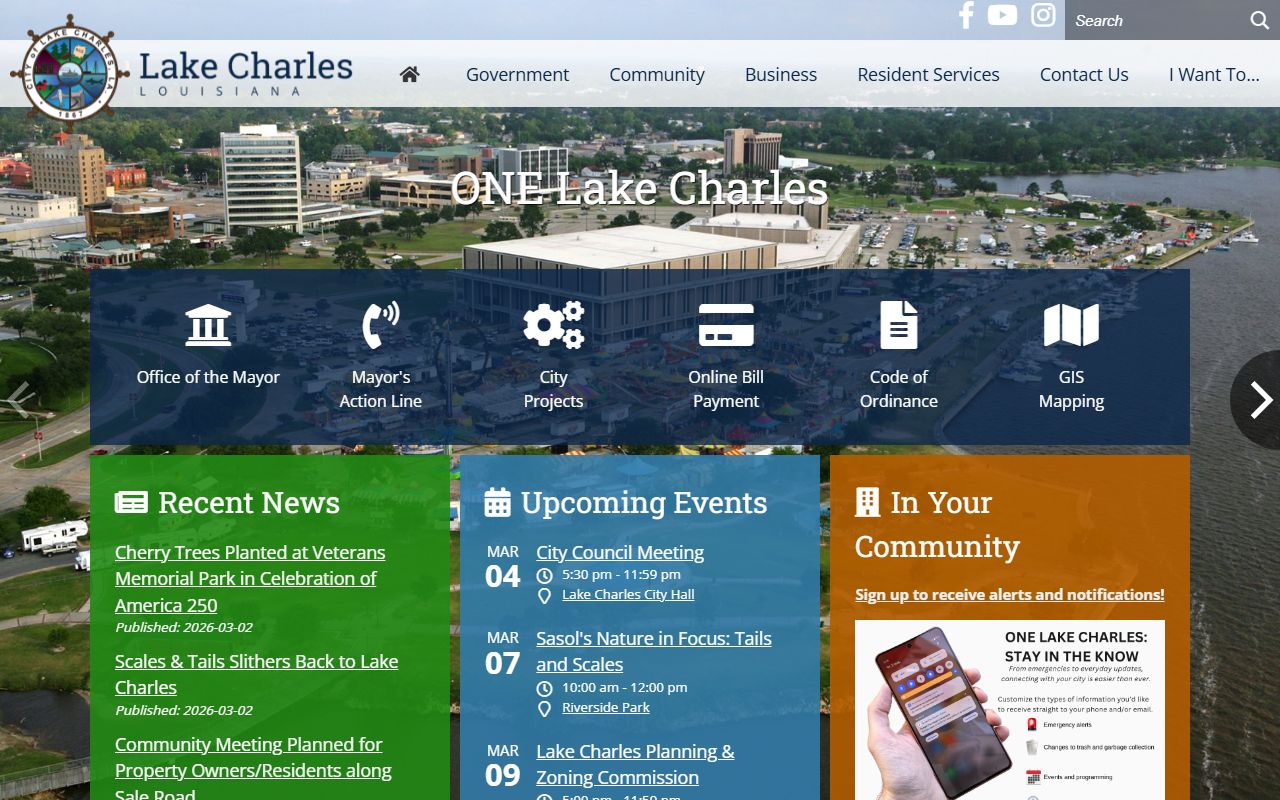 City of Lake Charles Louisiana official website