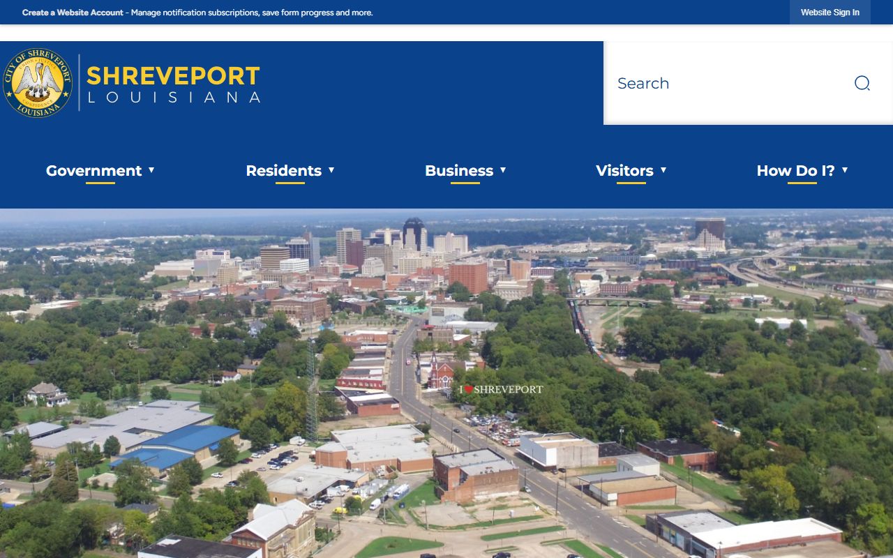 City of Shreveport Louisiana official website