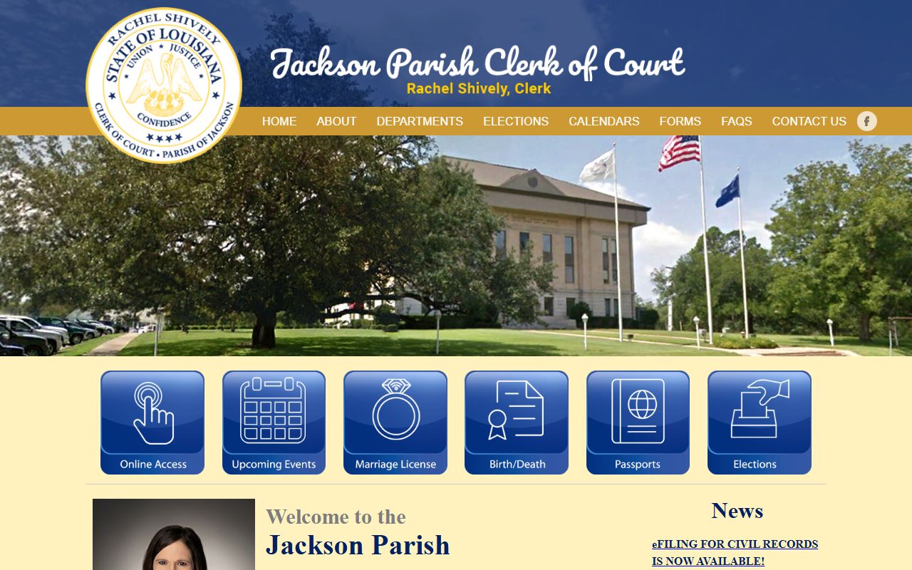 Jackson Parish Clerk of Court homepage