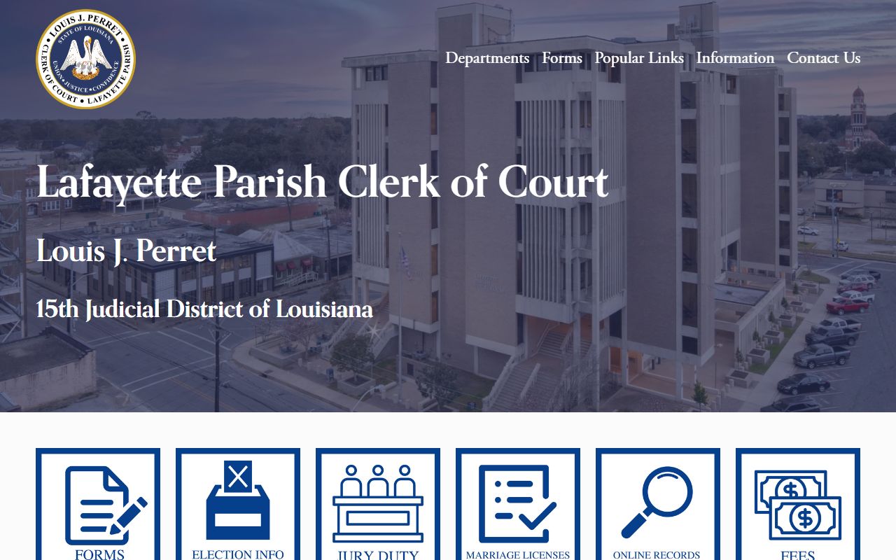 Lafayette Parish Clerk of Court homepage