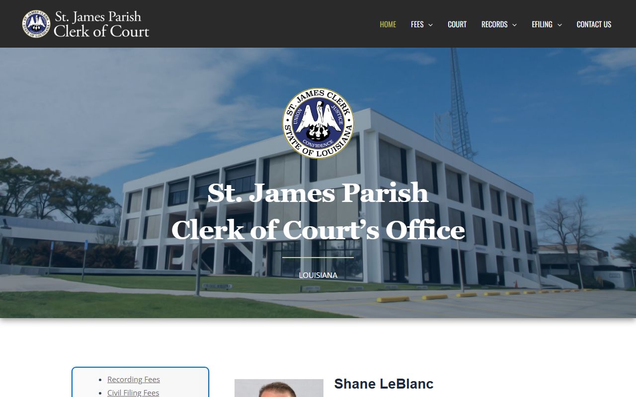 St. James Parish Clerk of Court website
