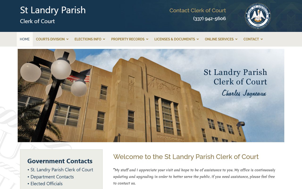 St. Landry Parish Clerk of Court website