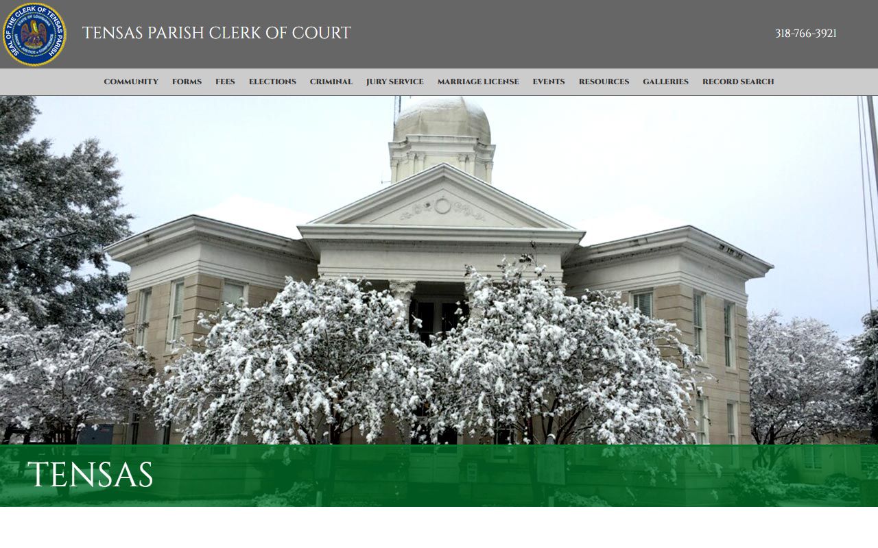 Tensas Parish Clerk of Court homepage