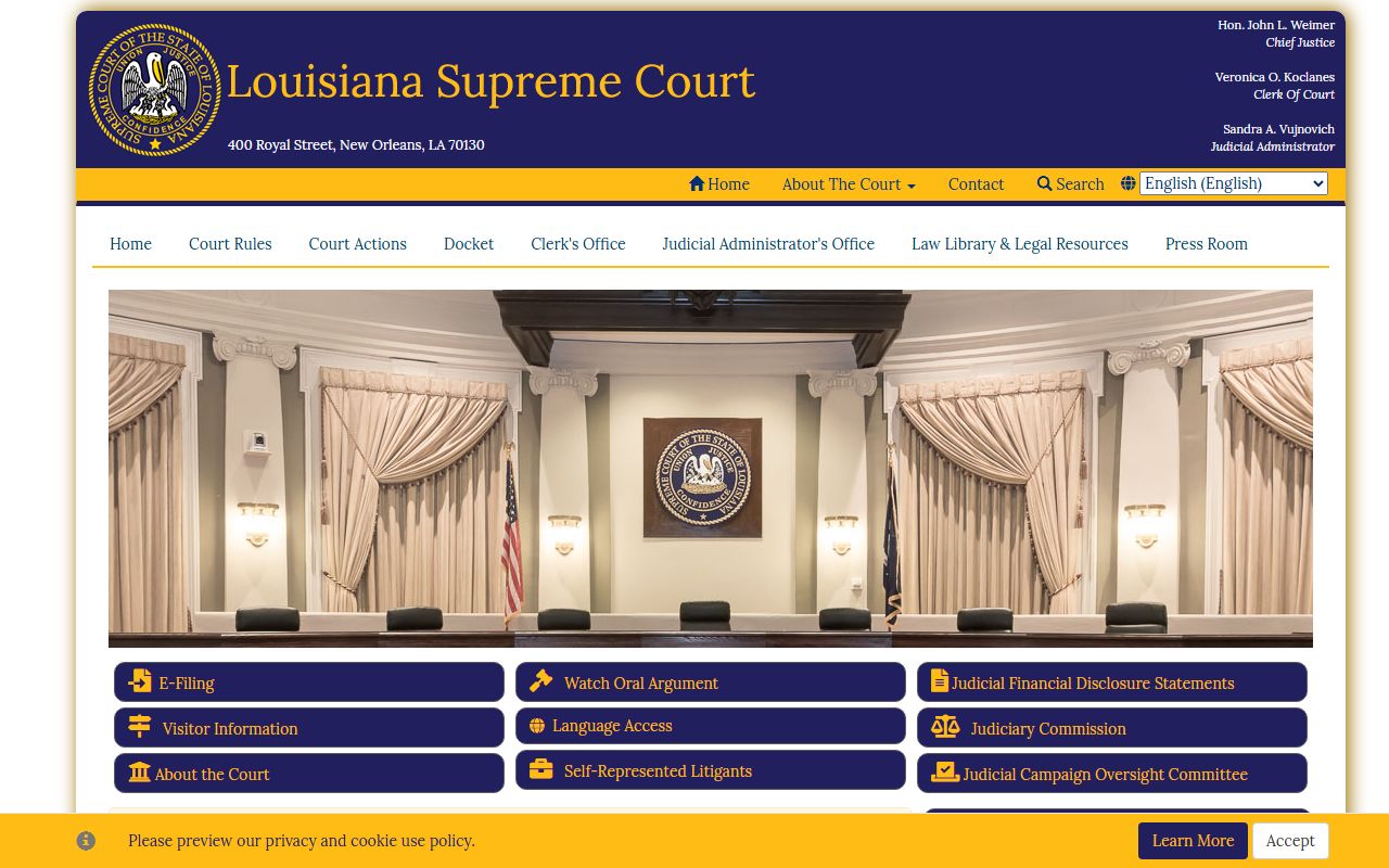 Louisiana Supreme Court website